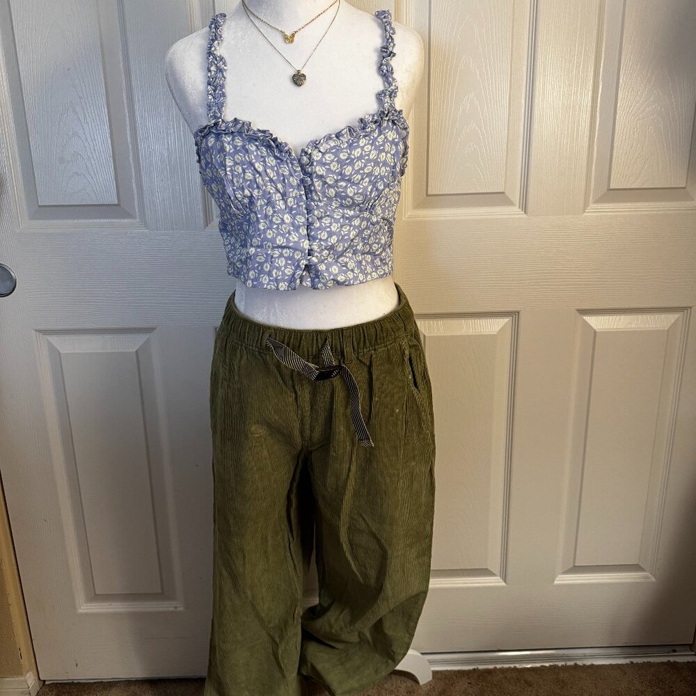 Green Corduroy Vans Pants